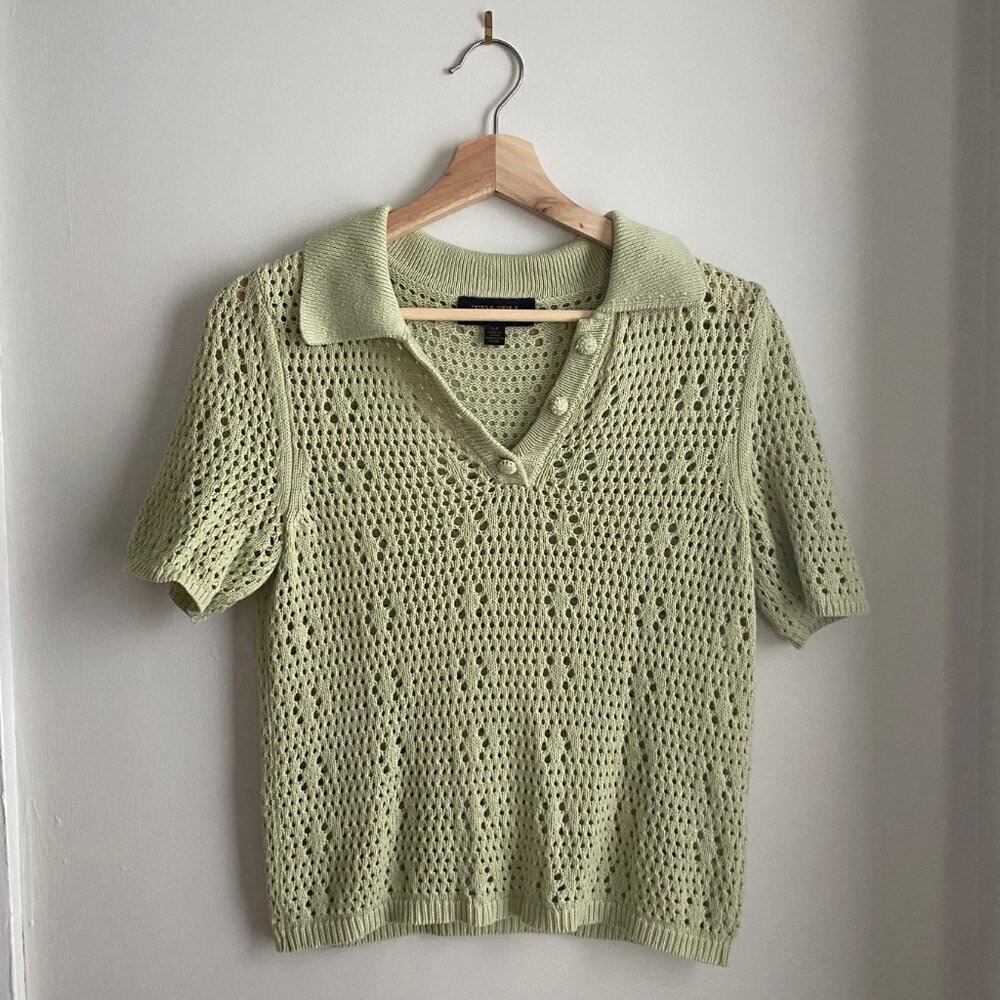 Light Green Crochet Collared Top from Truth – Size S